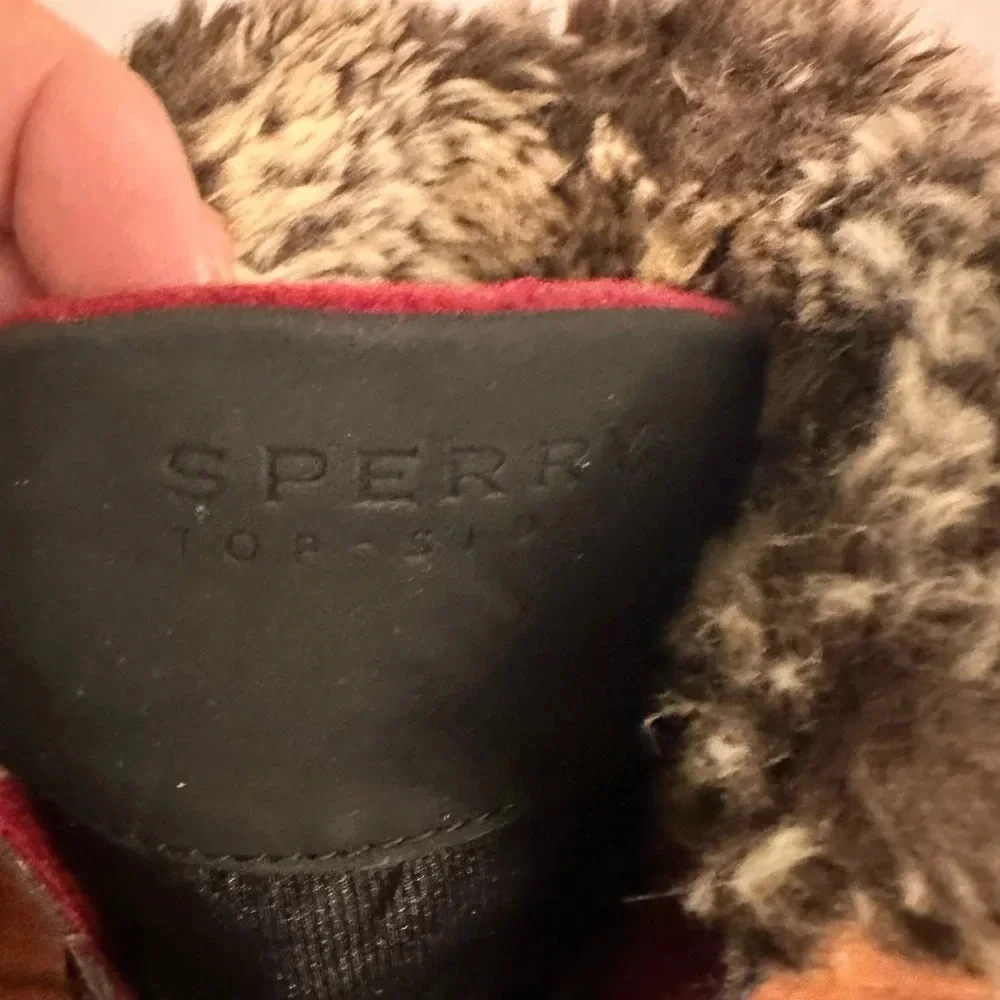 Sperry Topsider Original Style Winter Snow Boots‎ Worn Once Brown Red Sz 6,5